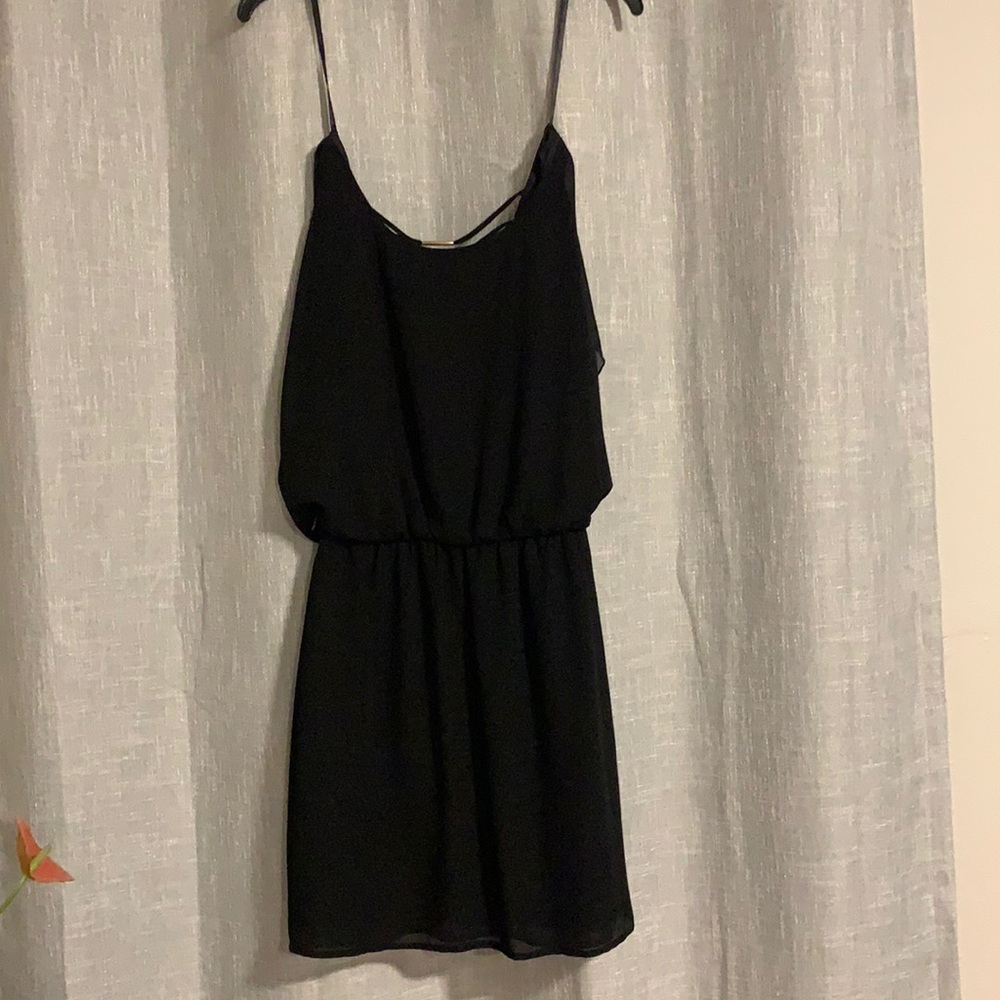 Belted little black dress